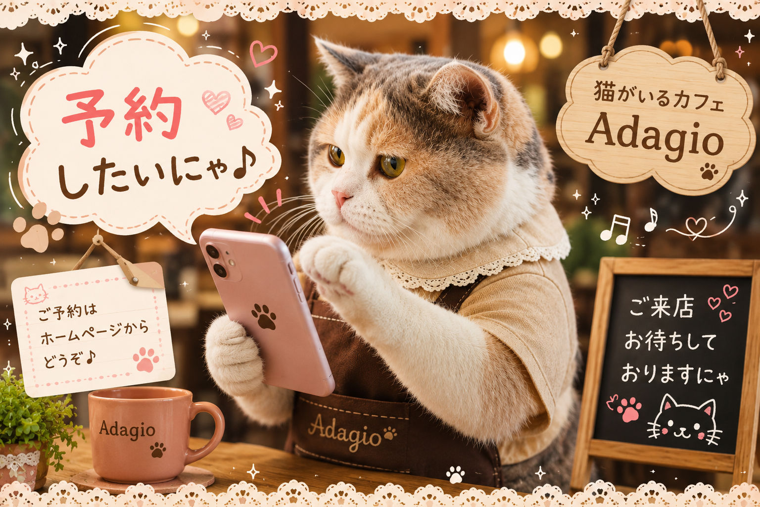 Web予約を受け付けるカノンちゃん